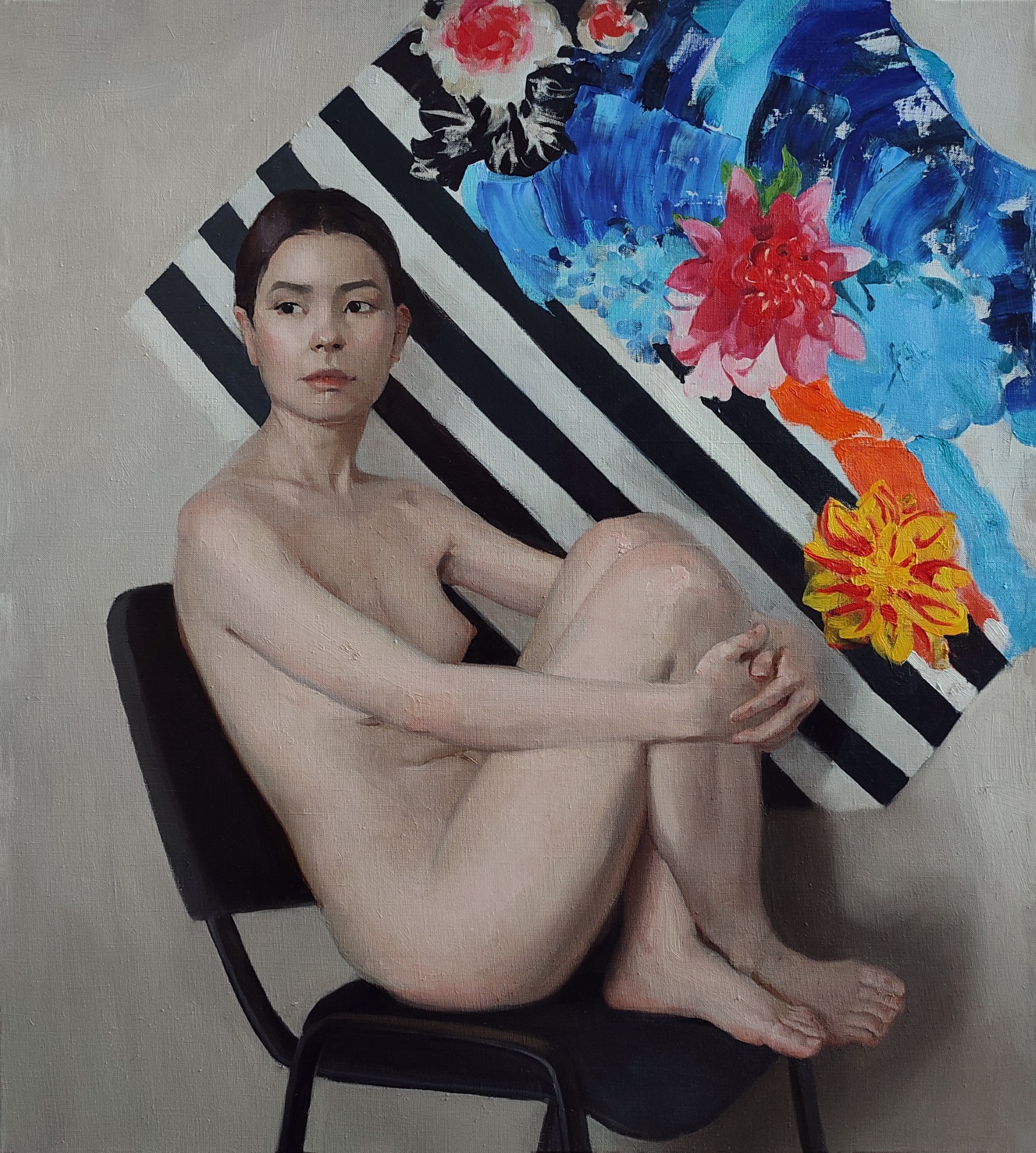 Naked on a chair